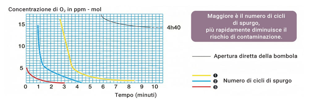 Curve di lavaggio spurgo impianto gas