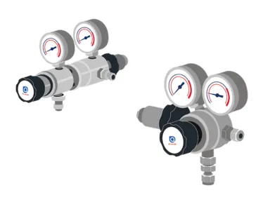 Riduttori di pressione a doppia e singola valvola per gas puri e miscele da laboratorio